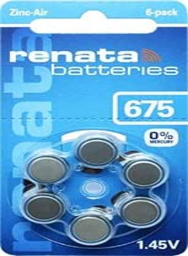 Renata 675 Batteries 6 Pieces